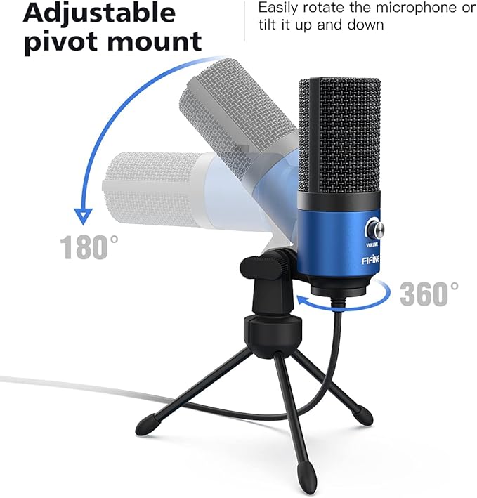 FIFINE USB Computer Microphone for Recording YouTube Video Voice Over Vocals - Image 3