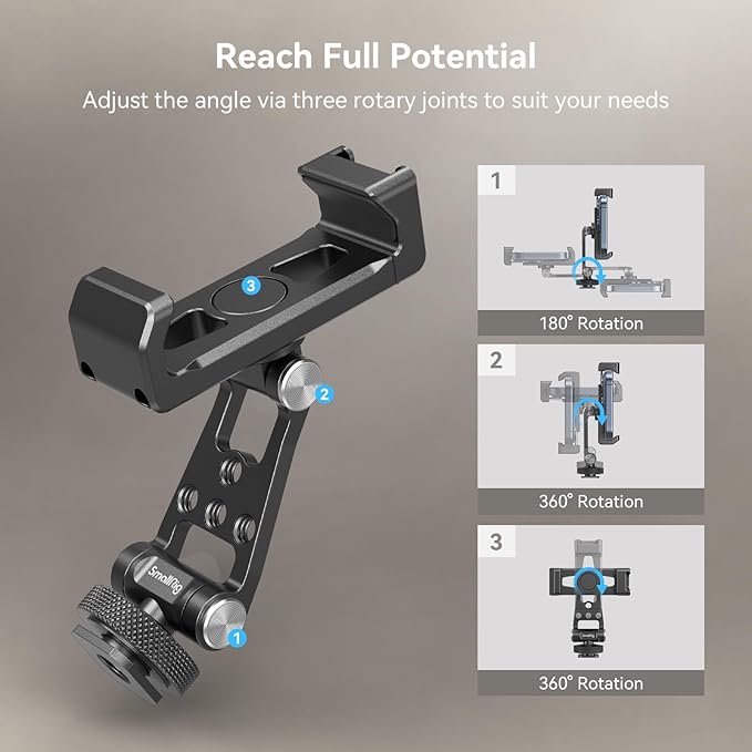 SMALLRIG Universal Phone Tripod Mount, Metal Cell Phone Mount - Image 7