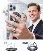 SYNCWIRE Carbon Fiber Magnetic Phone Ring Holder - Image 5