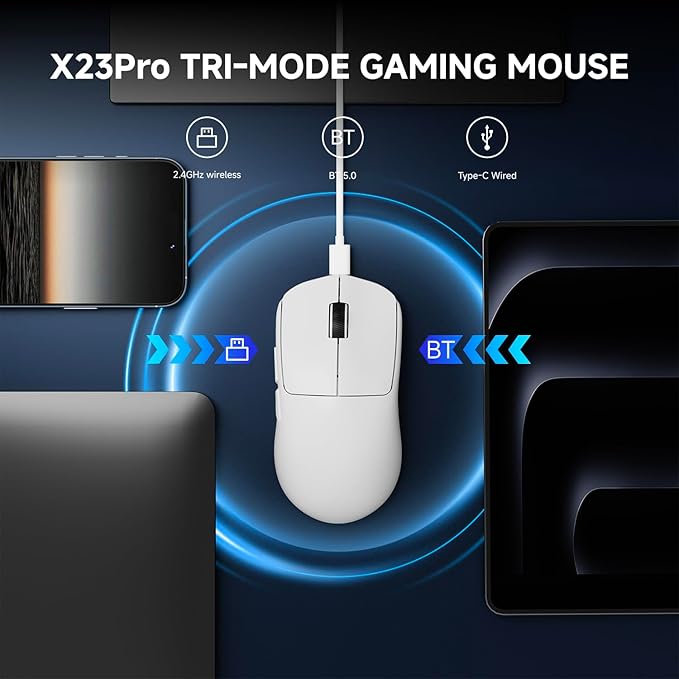 EWEADN X23Pro Wireless Gaming Mouse, 2.4G/BT5.0/USB-C Esports Gaming Mouse - Image 5