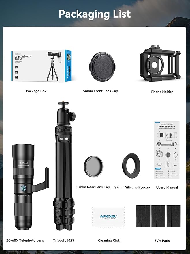 MIAO LAB 20-60X Zoom Telephoto Lens, High Power Telephoto Mobile Cell Phone Lens - Image 9