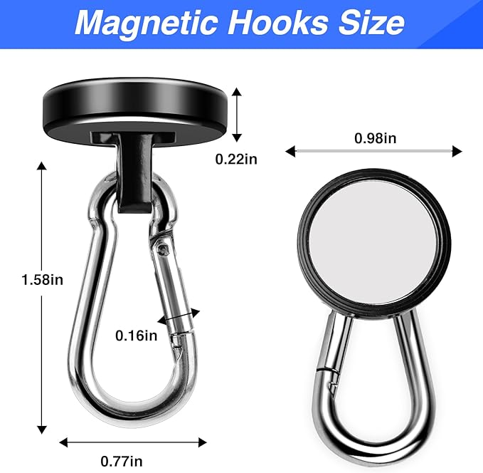 LOVIMAG Strong Magnetic Hooks, 70LBS Magnetic Hooks Heavy Duty Strong Neodymium - Image 2