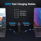 330W USB C Charger, Fast Compact 3-Ports GaN Charger PD 3.0 Fast Charging - Image 2
