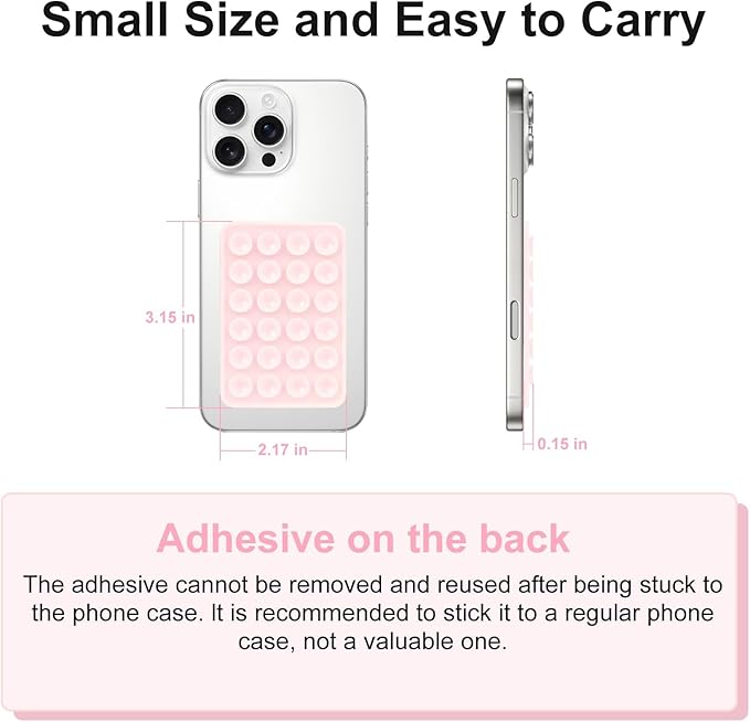 2PCS Silicone Suction Phone Case Mount, Non Slip Suction Cup, Hands-Free Phone - Image 3