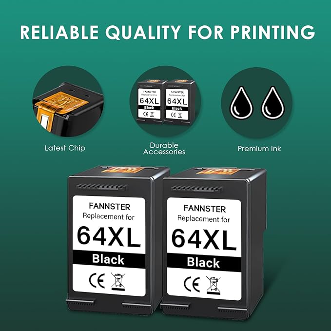 64XL Black Ink Cartridges Black Compatible - Image 3
