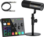 TONOR Audio Interface and Microphone Set, Podcast Equipment Bundle, USB Audio by TONOR