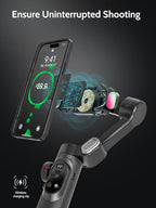3-Axis Gimbal Stabilizer for Smartphone w/RGB Magnetic Fill Light Phone Gimbal - Image 5