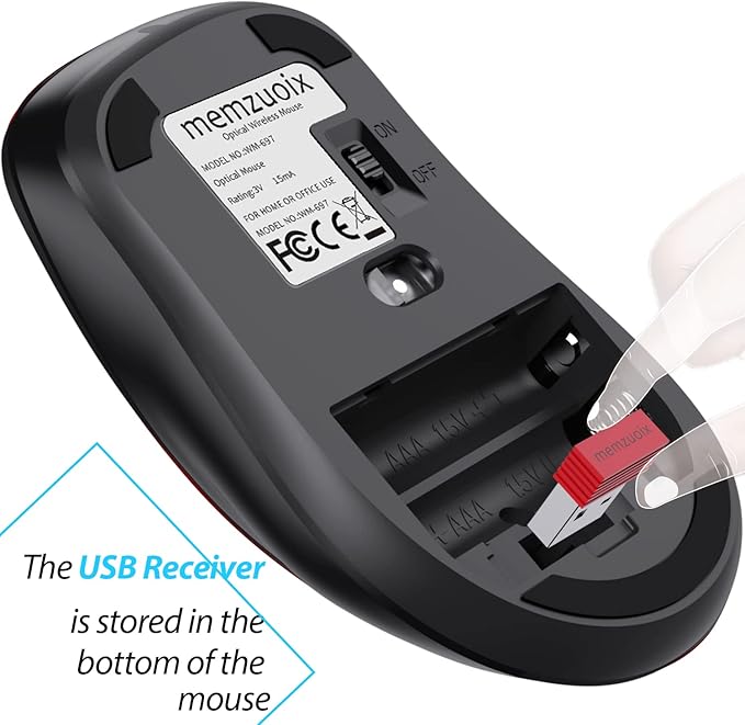 memzuoix 2.4G Wireless Mouse, 1400 DPI Computer Mouse - Image 5