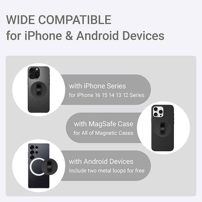 Grat 3 Lite Magnetic Phone Loop, 360° Rotatable Phone Grip, Detachable Finger - Image 8