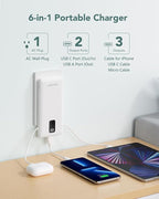 Charmast Portable Charger with Built-in Cables & Wall Plug, 10000mAh Portable - Image 2