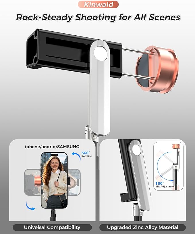 Selfie Stick Tripod for iPhone & Android, Portable Phone Tripod Stand - Image 6