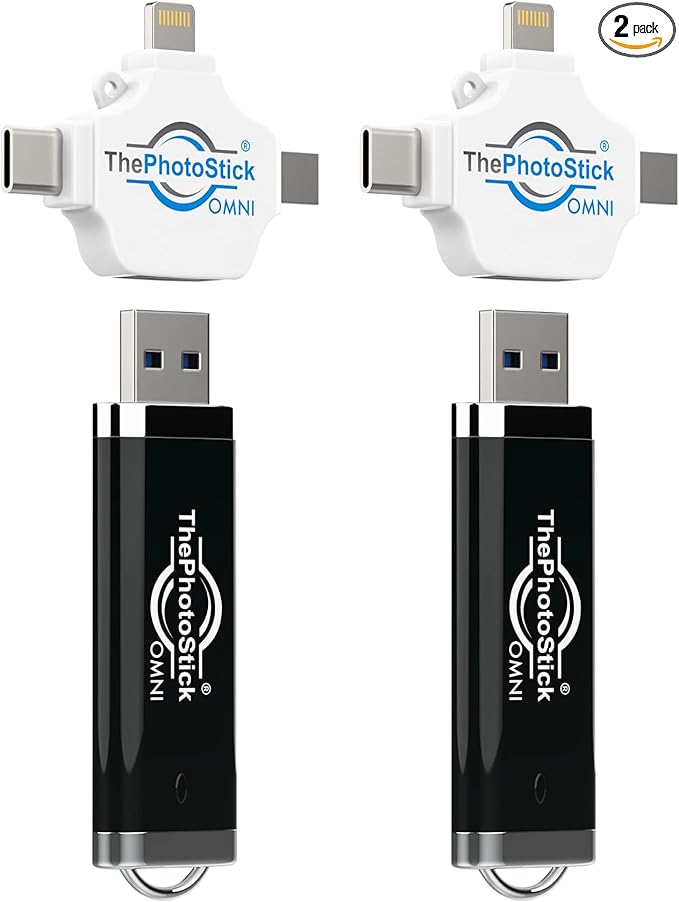 ThePhotoStick® Omni 128GB USB Flash Drive & Memory Stick – Automatic Photo & by ThePhotoStick