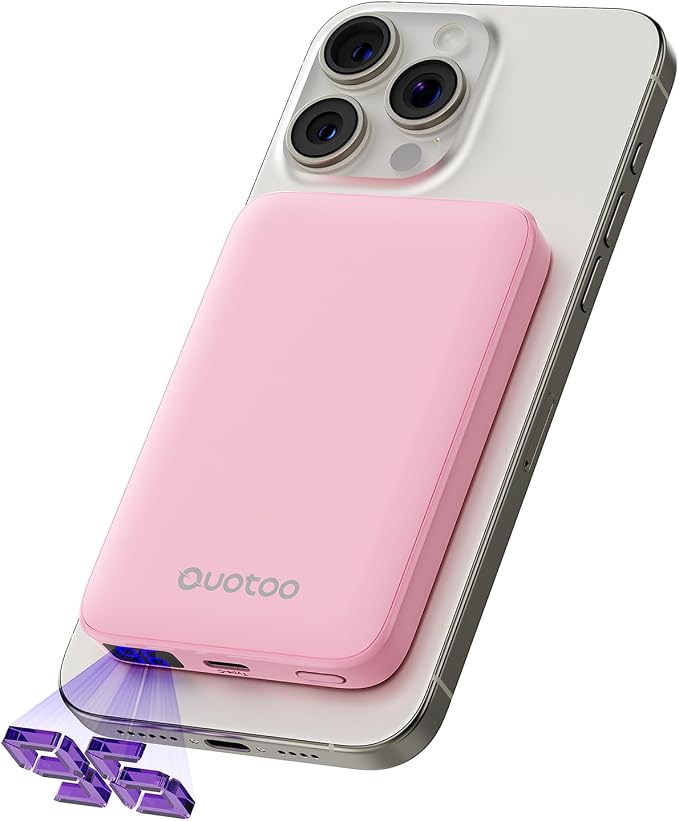 2025 Magnetic 15W Power Bank for iPhone, 5000mAh Magsafe Battery Pack by Ouotoo