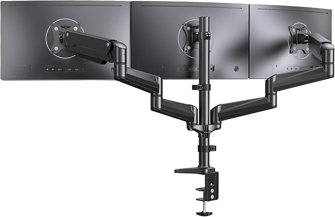 ErGear Triple Monitor Mount, Fully Adjustable Gaming 3 Monitor Desk Mount by ErGear