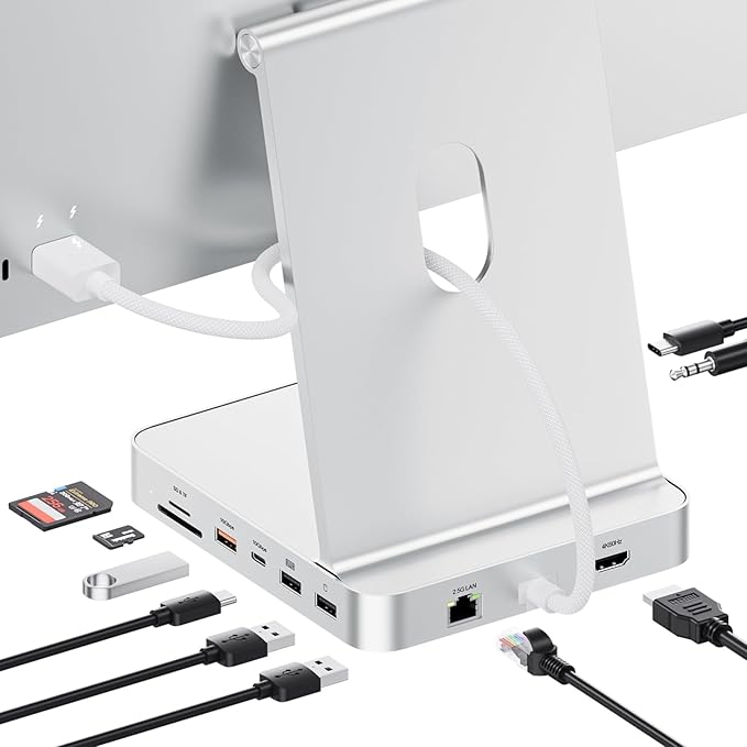 Upgraded 11 in 1 USB C Hub for iMac 24 inch USB Hub 2021 2023 2024 Support M.2 by PULWTOP