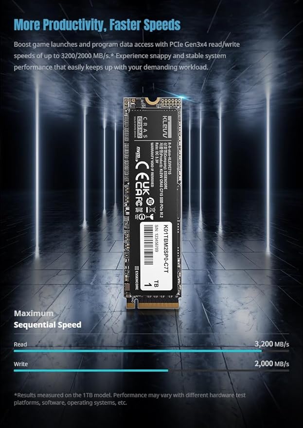 KLEVV CRAS C715 512GB M.2 2280 NVMe PCIe Gen3x4 Laptop & Desktop - Image 4
