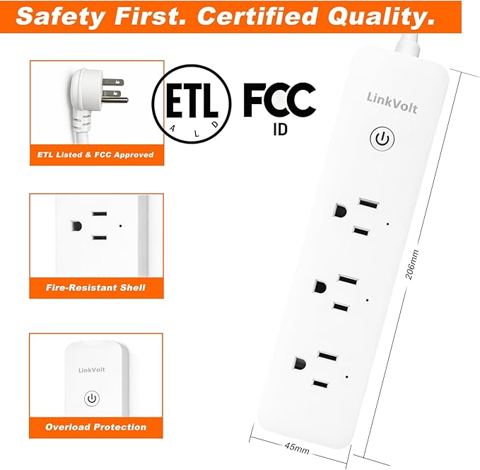 LINKVOLT Smart Power Strip WiFi Surge Protector Alexa Google Home Voice Control - Image 6