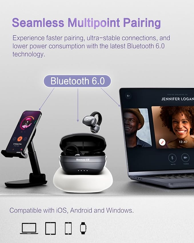 A50 Clip on Earbuds, 48H Playtime, 3D Soundstage, Fit - Image 5