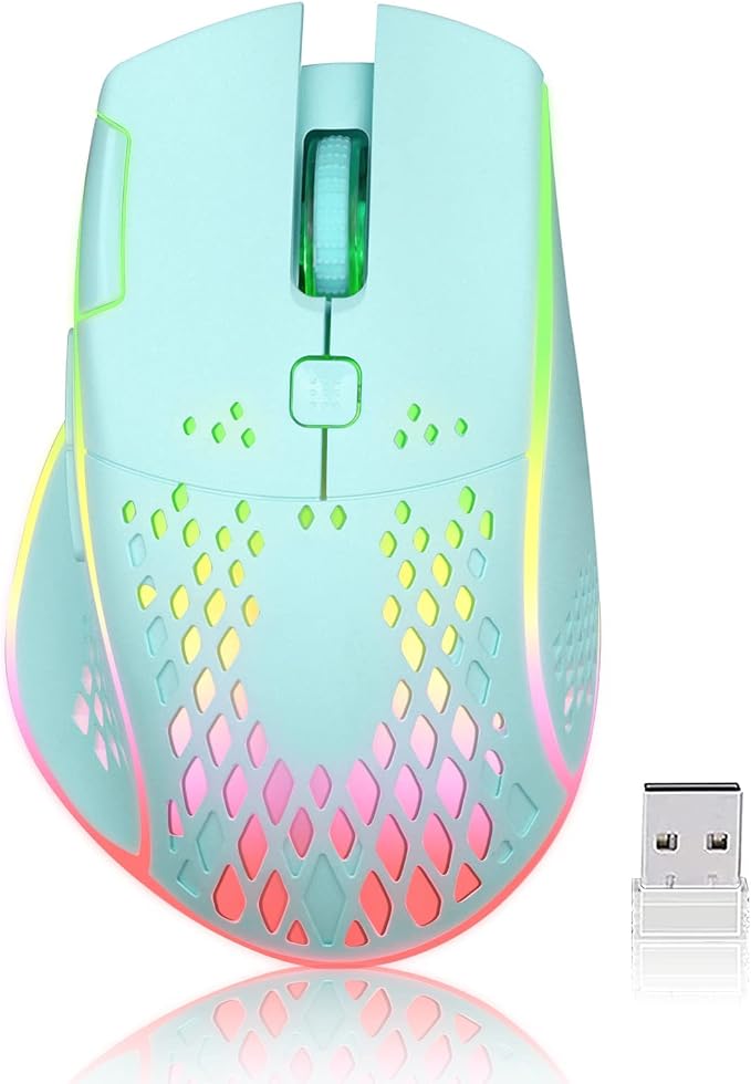 VEGCOO Wireless Gaming Mouse, C30 Silent Click Wireless Rechargeable Gaming by VEGCOO