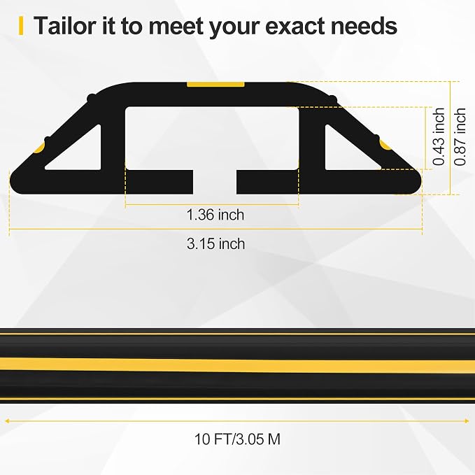 Floor Cord Cover 10Ft 2Pcs Heavy Duty PVC Floor Cable Protector Electric Cord - Image 2