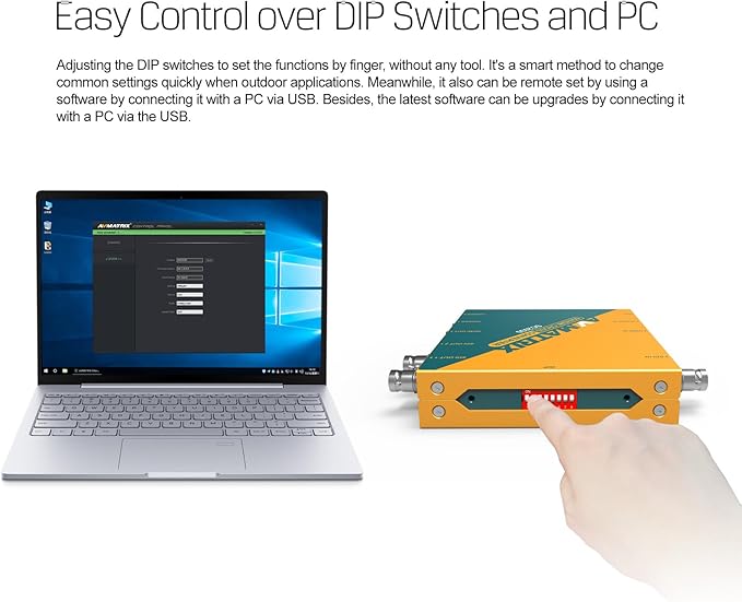 AVMATRIX SDI/HDMI Up/Down/Cross Converter, DlP Switches, SD/HD/3G-SDI Scaling - Image 4