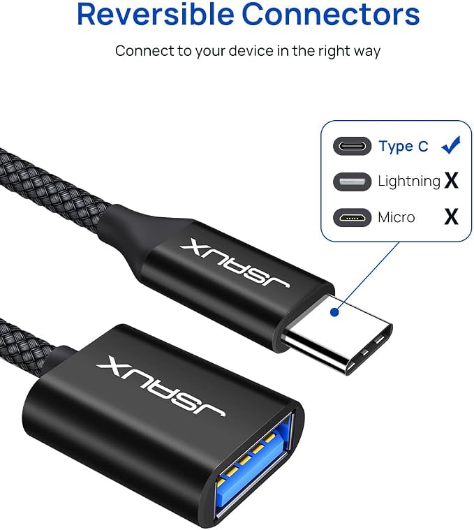 JSAUX USB C to USB 3.0 Adapter, Type C Male to USB Female OTG Cable Compatible - Image 3