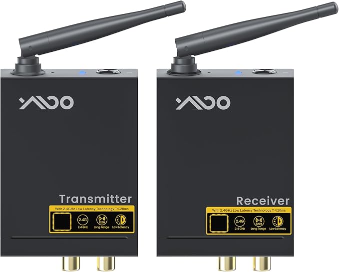 YMOO 2.4Ghz Wireless Audio Transmitter Receiver, 192kHz/24bit HiFi Audio by YMOO