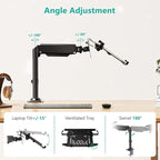 WALI Laptop Tray Desk Mount, Laptop Arm Mount Fits 10-15.6 Inch Notebook - Image 4