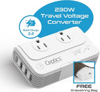 Ceptics 200 W Voltage Converter, Convert 220 V to 110V - Image 2