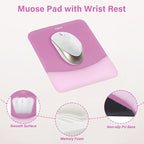 MOSISO Wrist Rest Support for Mouse Pad&Keyboard Set, Rectangular Ergonomic - Image 3