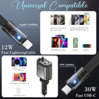 Fast Car Charger 4 in 1 Retractable Car Charger 69W - Image 6