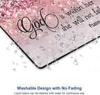 Mouse Pad, Bible Verse Pink Sparkles Glitter Mouse pad, Square Waterproof Mouse - Image 5