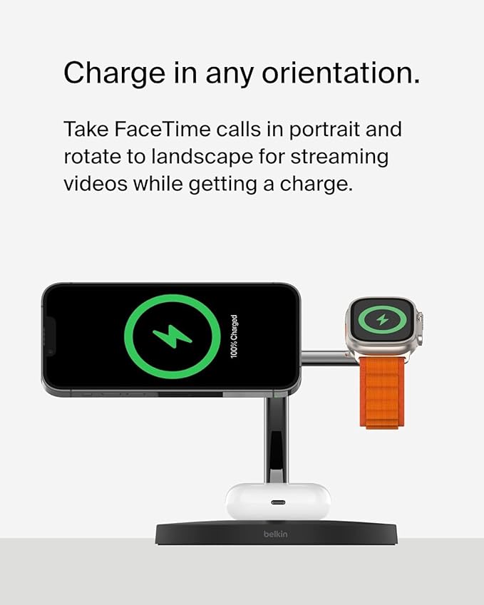Belkin MagSafe Charger, 3-in-1 Wireless Charging Stand, 2ND GEN, 33% Faster - Image 6