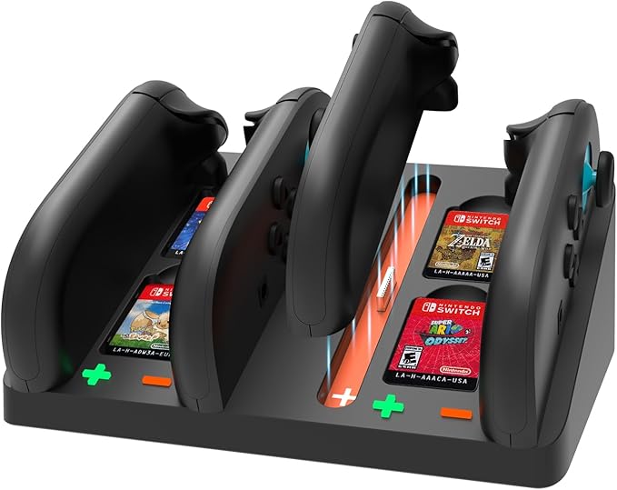Switch 2 Controller Charger, 4 in 1 Charging Dock by Theleaderingamingaccessori