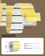 MUNBYN 2.25x1.25 Inch Gold Transparent Thermal Labels, Rectangle Fine Glitter - Image 2