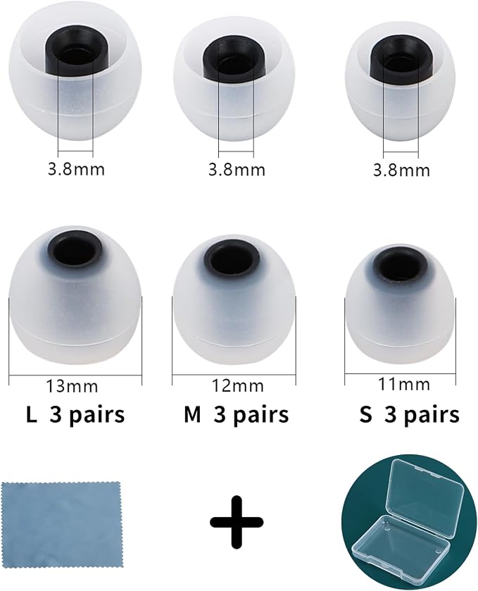 Earbud Tips Ear Bud Tips Soft Anti Slip Washable and Reusable Silicone - Image 2