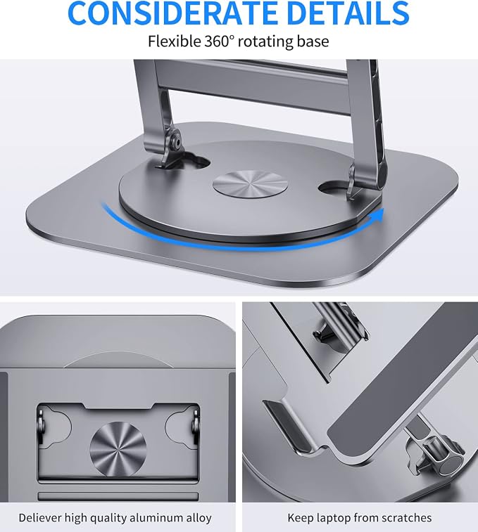 Adjustable Laptop Stand with 360 Rotating Base, Stable Computer Stand - Image 6