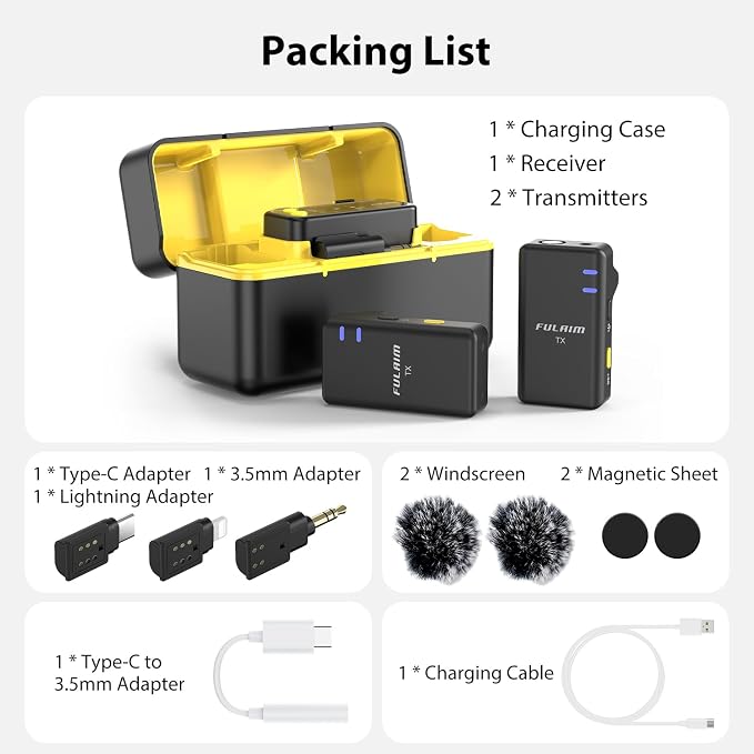 FULAIM X5M Wireless Lavalier Microphone System, Lavalier Lapel Mic - Image 8