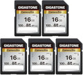 GIGASTONE 16GB 5-Pack SD Card, Camera Pro, A1 V10 SDHC Memory Card Compatible by Gigastone