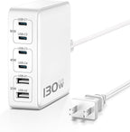 MSTJRY Charging Station for Multiple Devices : 130W 6 Port GaN Fast USB C by MSTJRY