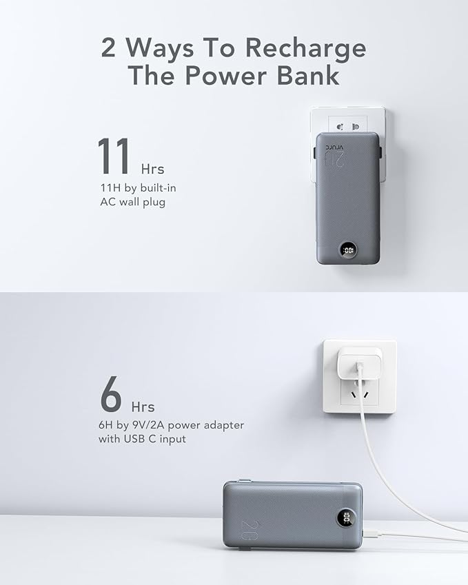 Portable Charger Power Bank 20000mAh, VRURC 22.5W Fast Charging Power Bank - Image 4