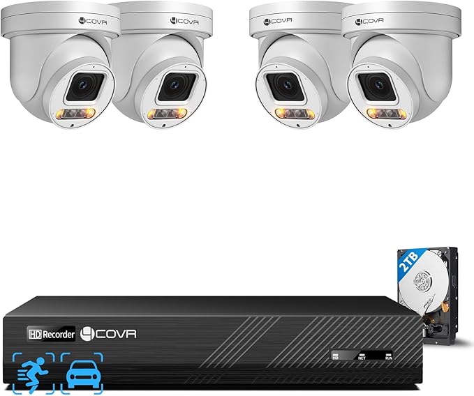 4COVR 4K PoE PTZ Security Camera System, 4X 8MP PoE IP PTZ Camera Two Way Audio by 4COVR