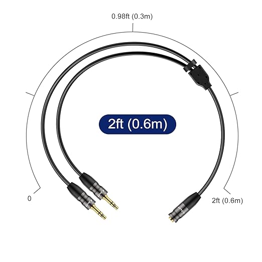 J&D 3.5 mm to 2X 3.5 mm Cable, 1.96 Feet - Image 7
