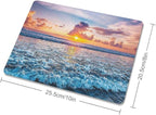 Sunset Ocean Wave Mouse Pad, Square Mousepad, Waterproof Mouse Mat Non-Slip - Image 2