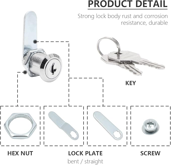 Uenhoy 6 Pack Cam Locks Keyed Alike, File Cabinet Locks - Image 4