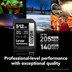 Lexar 512GB Professional Silver SD Card, - Image 2