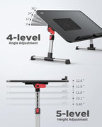 Laptop Desk for Bed with Cooling Fan, SAIJI Height & Angle Adjustable Laptop - Image 5