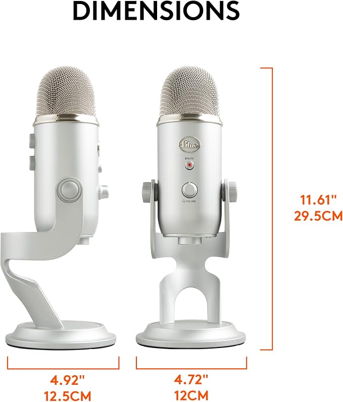 Blue Microphones Yeti Silver USB Mic - Image 12