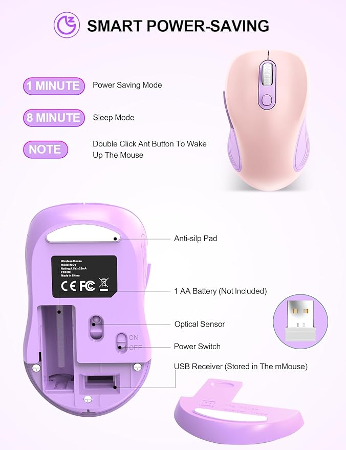Trueque Wireless Mouse for Laptop, 2.4GHz Ergonomic Computer Mouse - Image 9