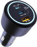 205W USB C Car Charger, 3-Ports PD3.1/PPS/QC3.0 Fast Charging Type C Cigarette by Ubigbuy